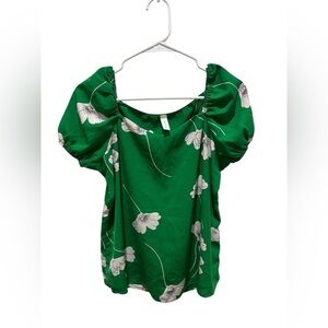Together Clothing Green Floral Women's Top